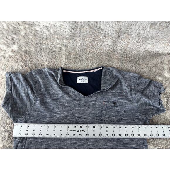 Thread & Cloth Size L Casual V Neck Top Heather Gray Short Sleeve Pullover - Picture 3 of 5